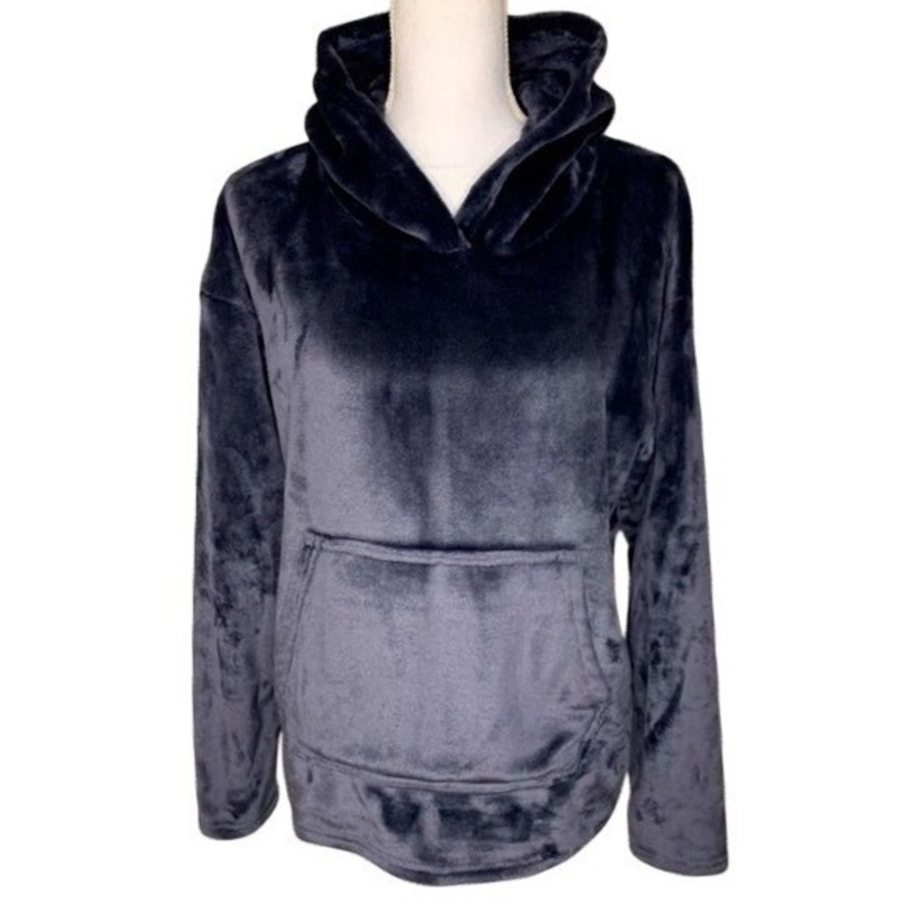 Champion Pullover Hoody Velour Navy Women Size Small